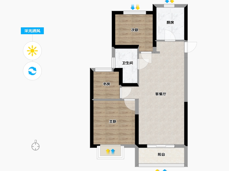 江苏省-南京市-银城云台天境-59.27-户型库-采光通风