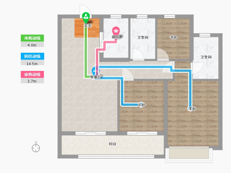 浙江省-宁波市-绿城招商・明月江南-84.67-户型库-动静线