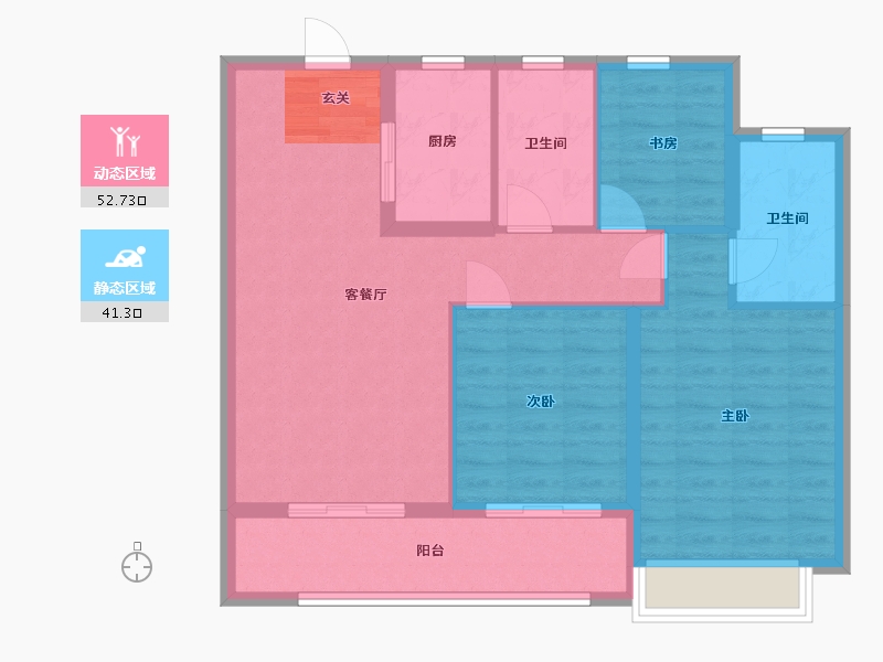 浙江省-宁波市-绿城招商・明月江南-84.67-户型库-动静分区