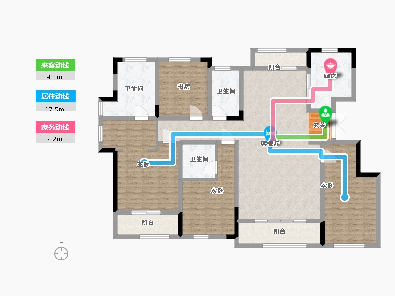 浙江省-宁波市-蓝城明庐-146.51-户型库-动静线