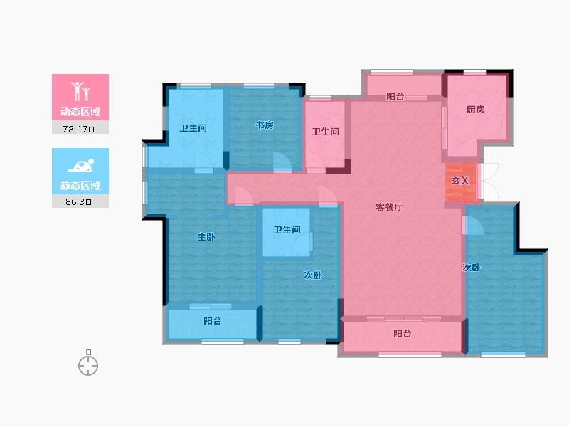 浙江省-宁波市-蓝城明庐-146.51-户型库-动静分区