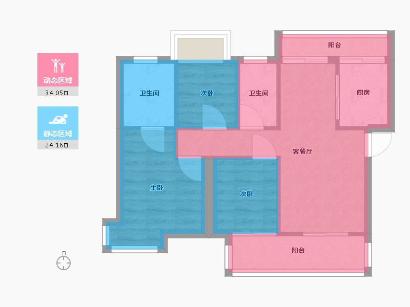 湖北省-宜昌市-宜昌万达大都会-51.55-户型库-动静分区