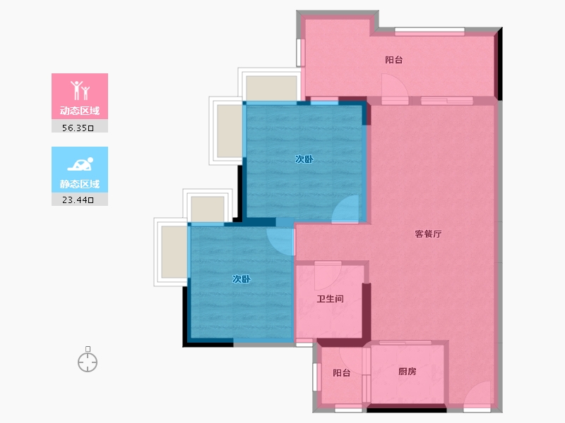 广东省-东莞市-凤岗臻翠园-71.36-户型库-动静分区