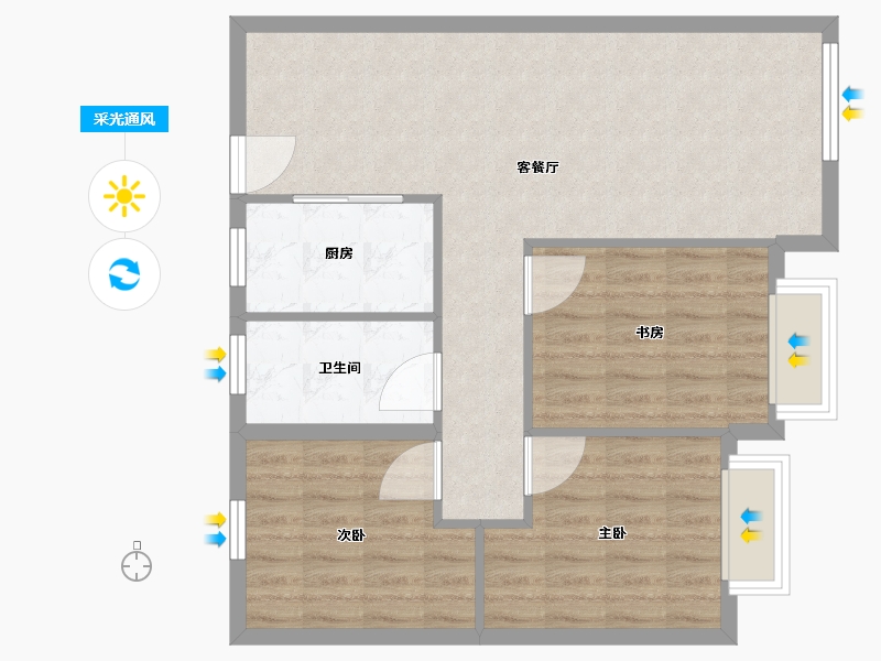 河南省-周口市-书香府-76.00-户型库-采光通风