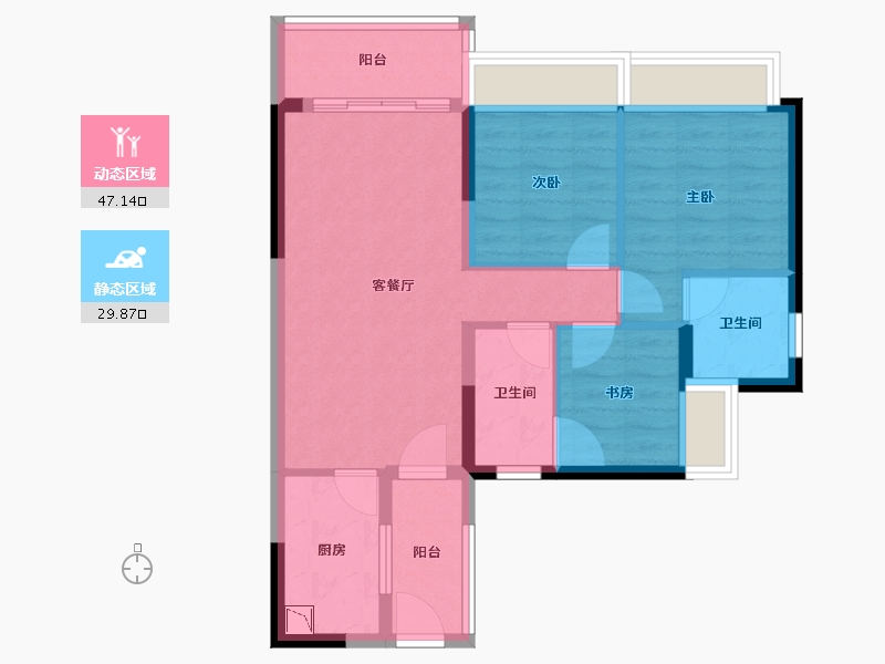 广东省-广州市-碧桂园凤凰城云顶-68.02-户型库-动静分区