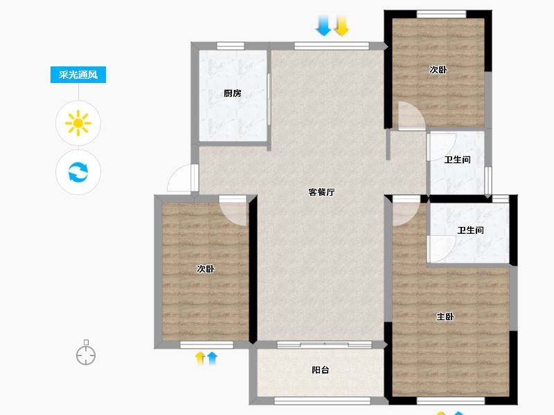 河南省-许昌市-北海-108.00-户型库-采光通风