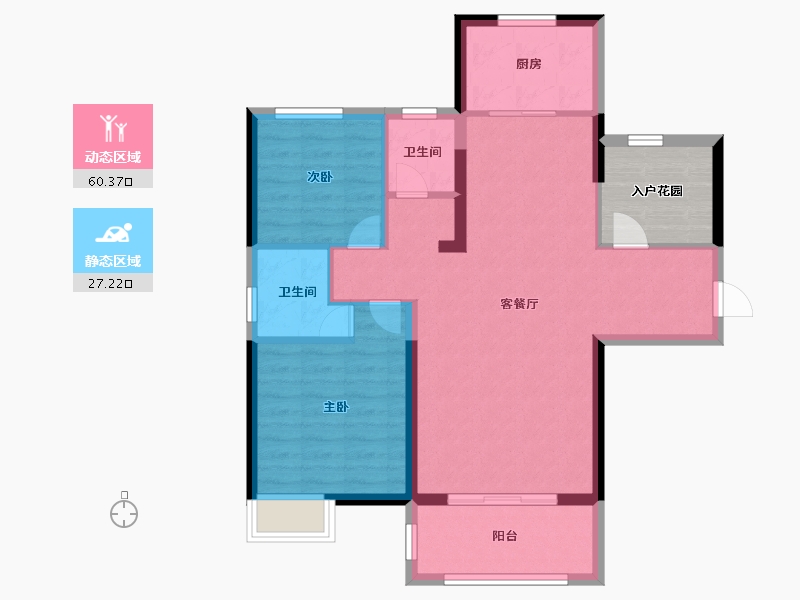 湖南省-岳阳市-枫桥绿洲-84.59-户型库-动静分区