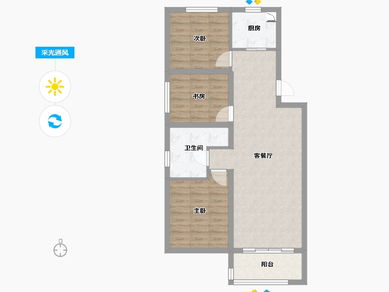 山西省-晋中市-当代上品-74.04-户型库-采光通风