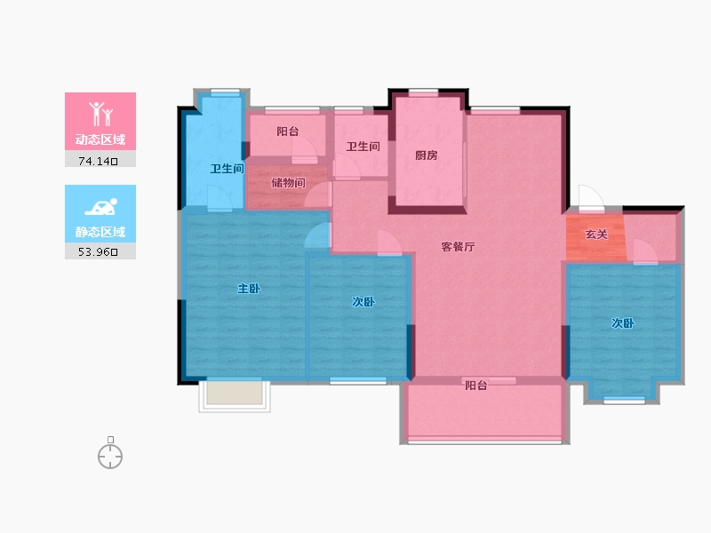 浙江省-宁波市-碧桂园中南海上传奇-114.97-户型库-动静分区