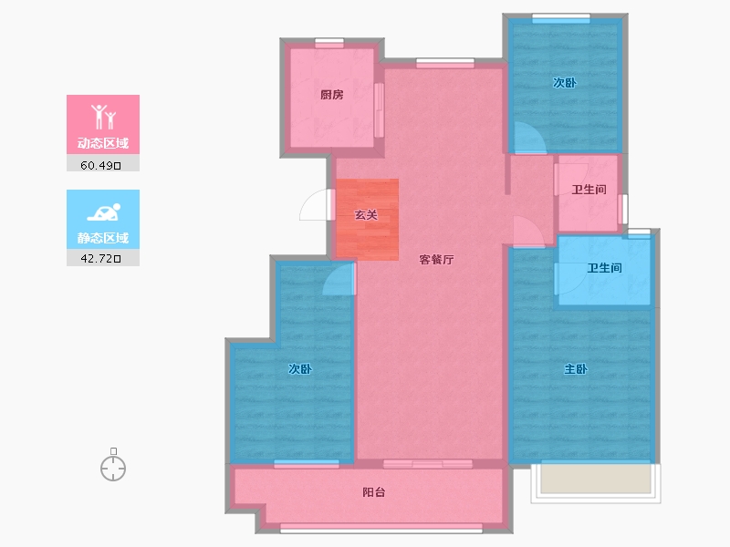 浙江省-宁波市-大发融悦府-92.67-户型库-动静分区