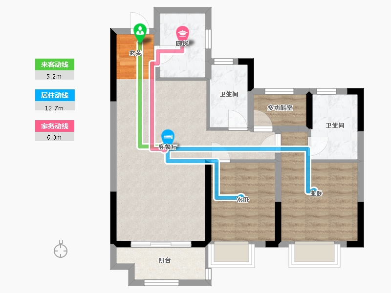 浙江省-宁波市-宝龙TOD奉甬新城-73.00-户型库-动静线