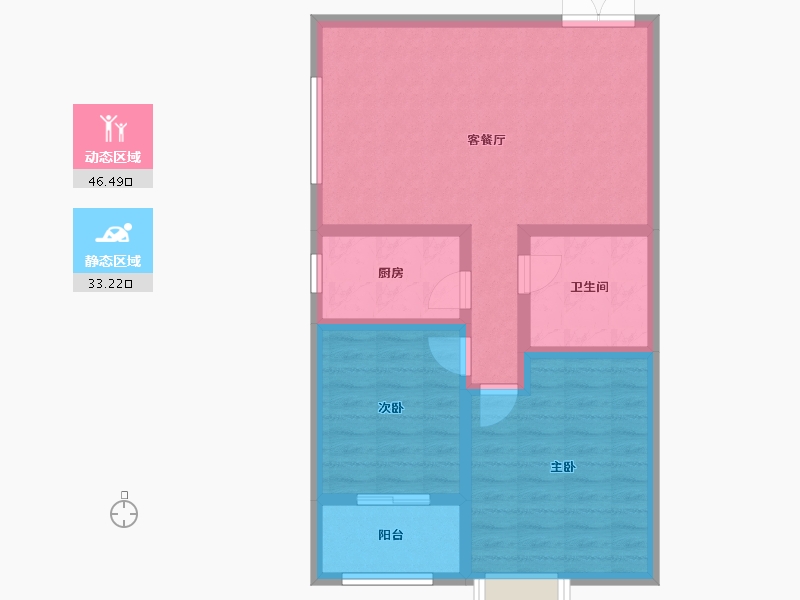 陕西省-西安市-汉城路-70.85-户型库-动静分区