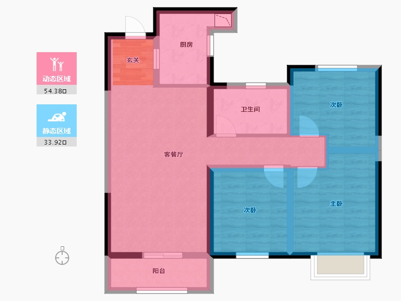 湖北省-武汉市-电建地产�吃糜�府-77.67-户型库-动静分区