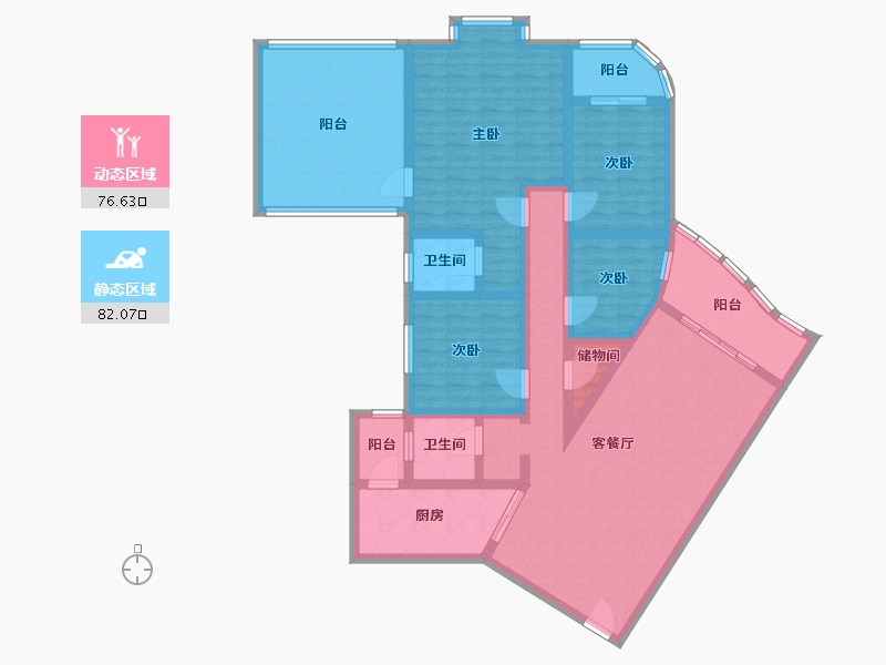 福建省-泉州市-美仙山-140.21-户型库-动静分区