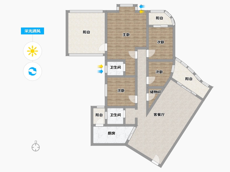 福建省-泉州市-美仙山-140.21-户型库-采光通风