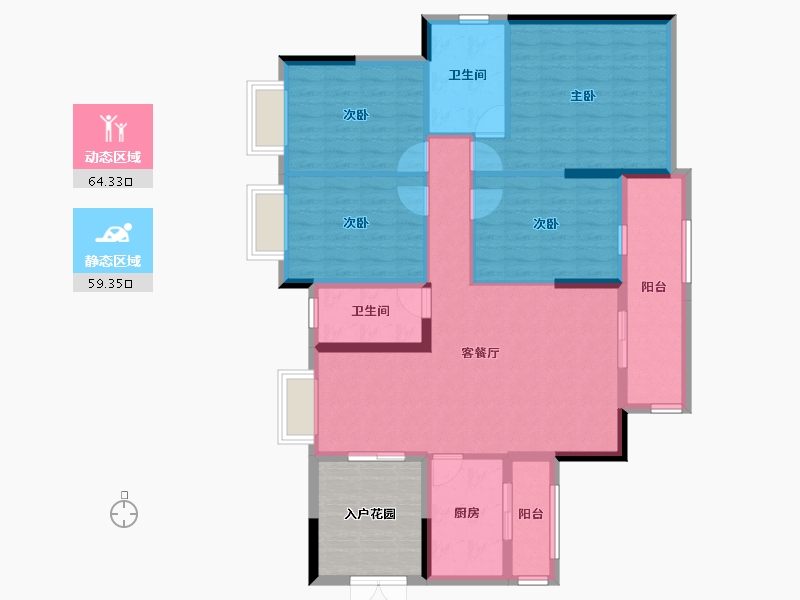 广东省-惠州市-鸿江·尚城世家-120.01-户型库-动静分区