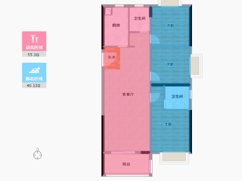 湖北省-武汉市-江樾云著-86.41-户型库-动静分区