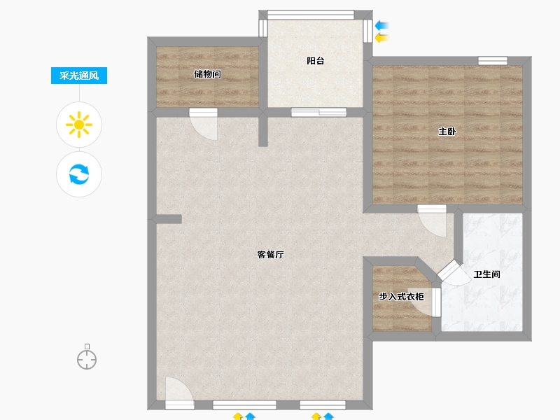 Florida-Duval-Brookwood Club Apartments-83.69-户型库-采光通风