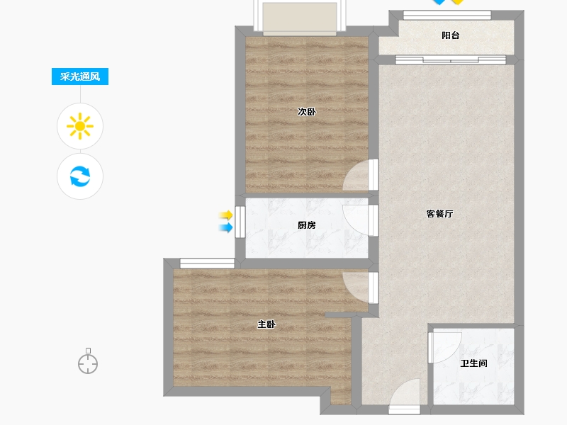 山西省-大同市-富力城4期-65.65-户型库-采光通风