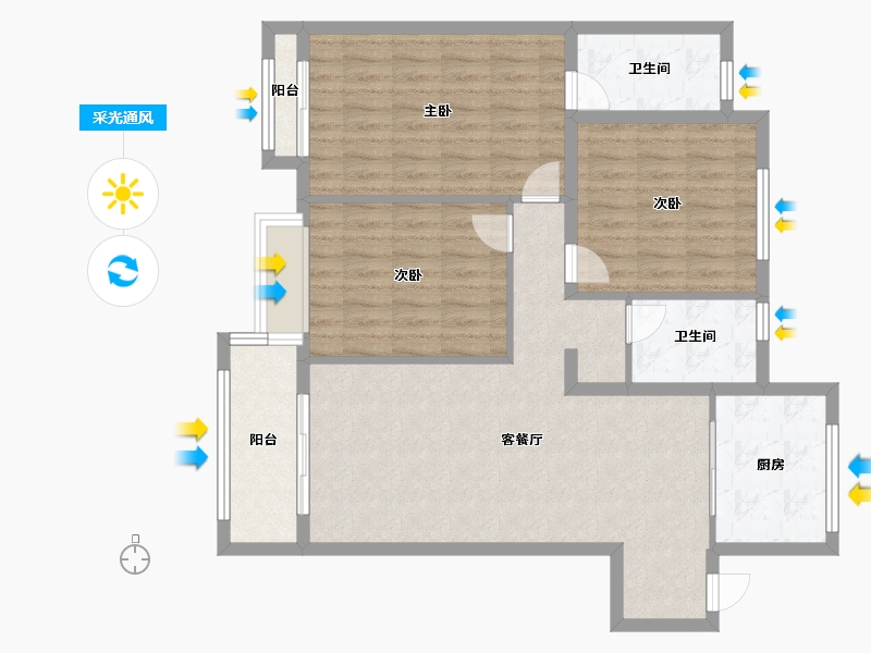 河南省-许昌市-铂悦山-96.20-户型库-采光通风