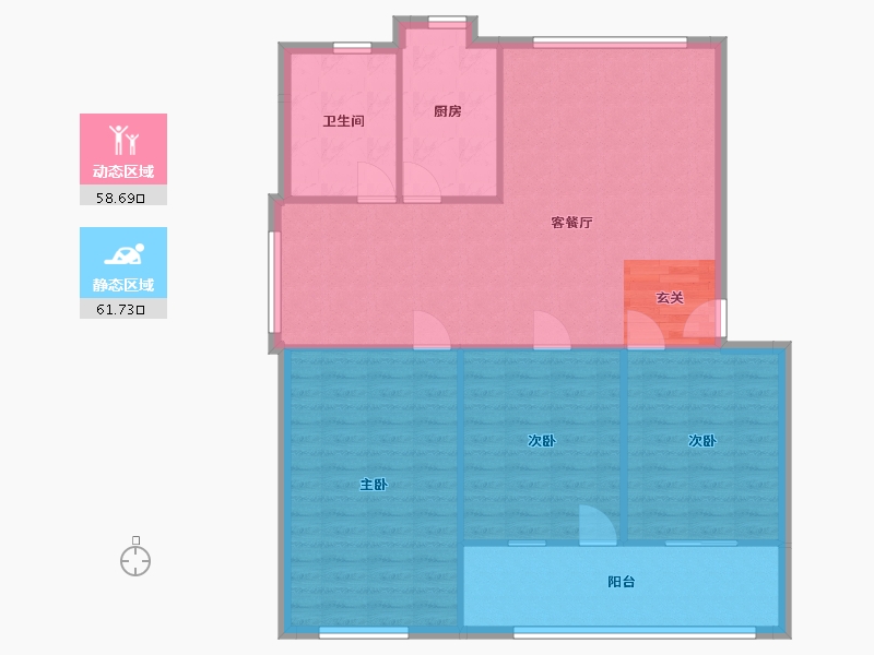 湖北省-襄阳市-樊城化学助剂厂家属院-111.59-户型库-动静分区