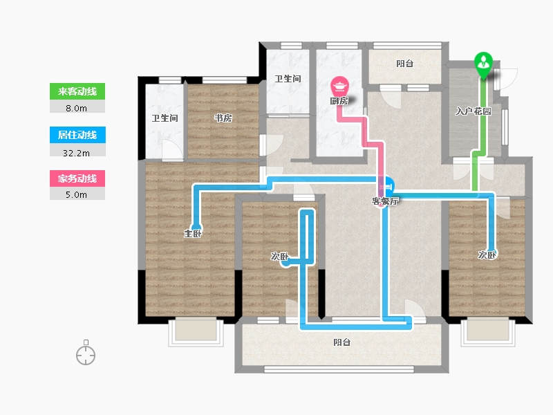 山东省-潍坊市-悦动生态城  君悦府-126.91-户型库-动静线