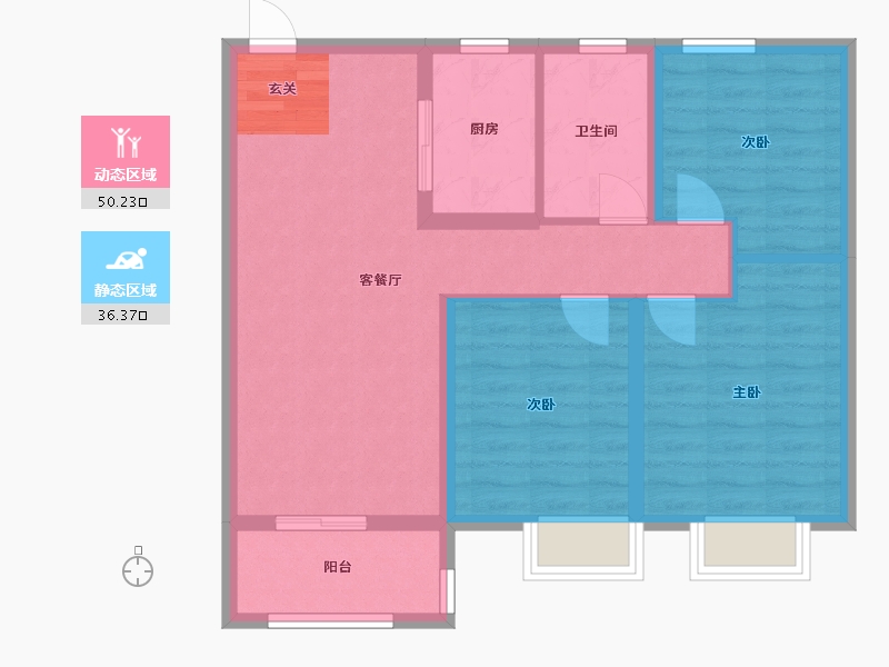 安徽省-合肥市-中南・樾府-77.29-户型库-动静分区