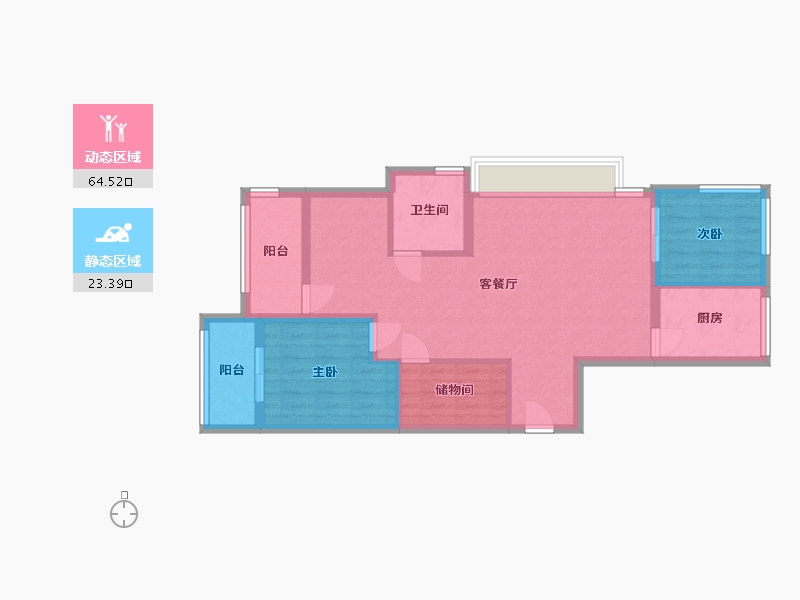 浙江省-杭州市-印江南-78.66-户型库-动静分区