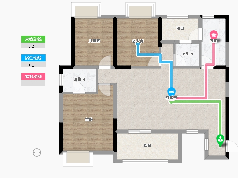 四川省-绵阳市-江油置信花园城-87.95-户型库-动静线