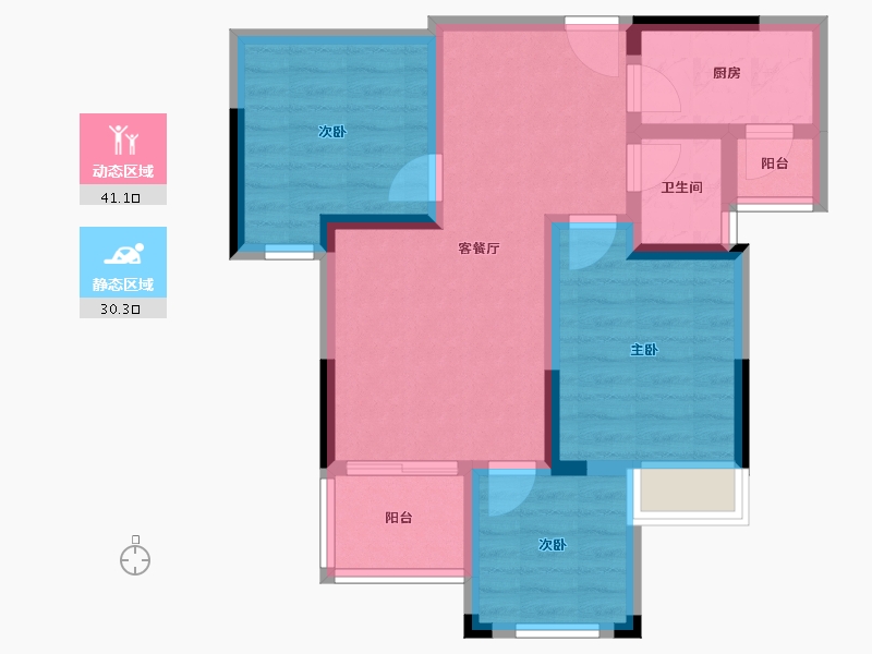 湖北省-宜昌市-御景天地-62.30-户型库-动静分区