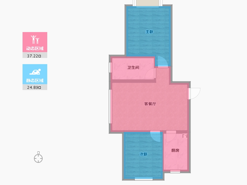 辽宁省-沈阳市-步阳江南壹号-55.07-户型库-动静分区