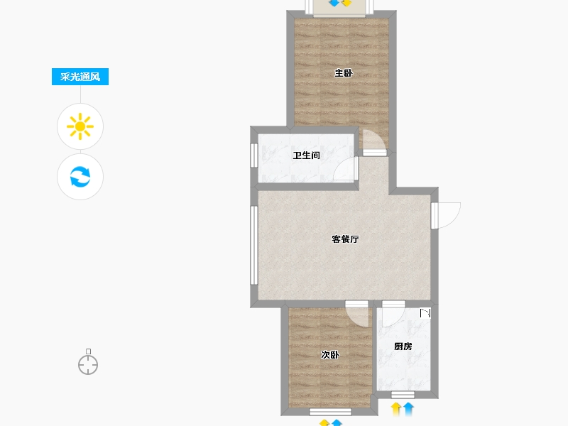 辽宁省-沈阳市-步阳江南壹号-55.07-户型库-采光通风