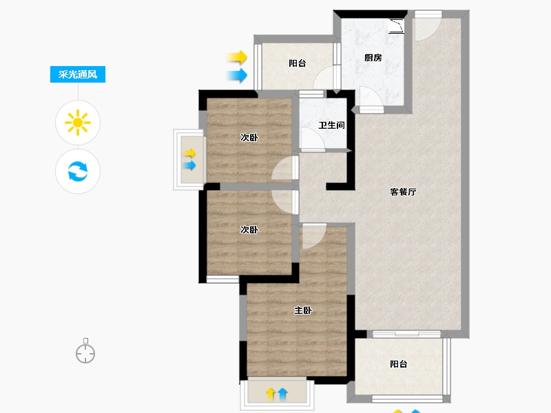 四川省-眉山市-铁投碧水云天-79.80-户型库-采光通风