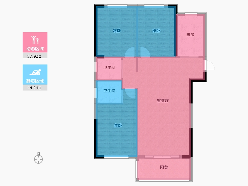 湖南省-长沙市-融信澜悦-93.53-户型库-动静分区