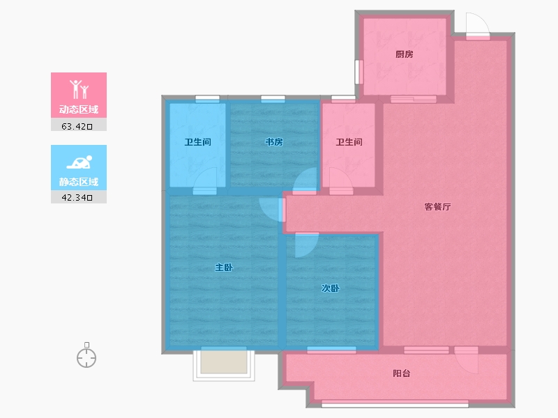 山东省-青岛市-领袖海-94.00-户型库-动静分区