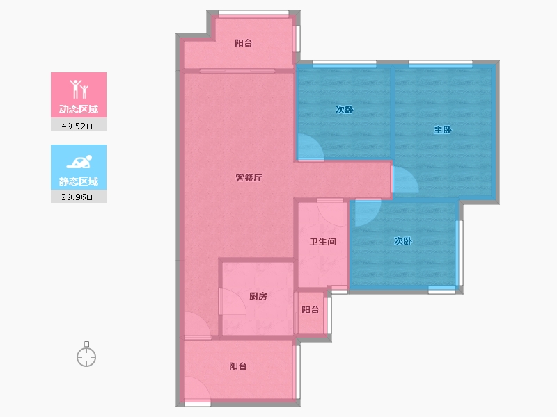 广东省-广州市-珠江花城-71.76-户型库-动静分区