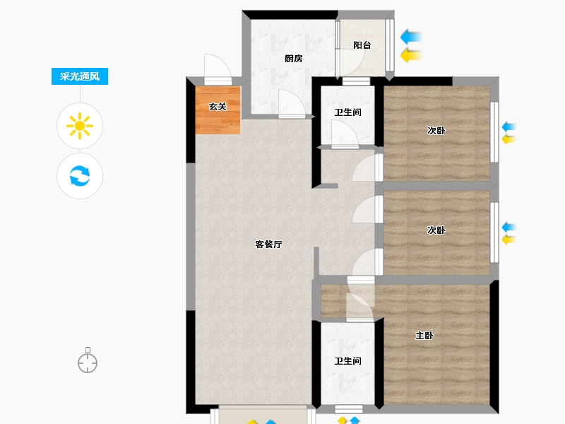 四川省-成都市-百郦锦城-79.10-户型库-采光通风