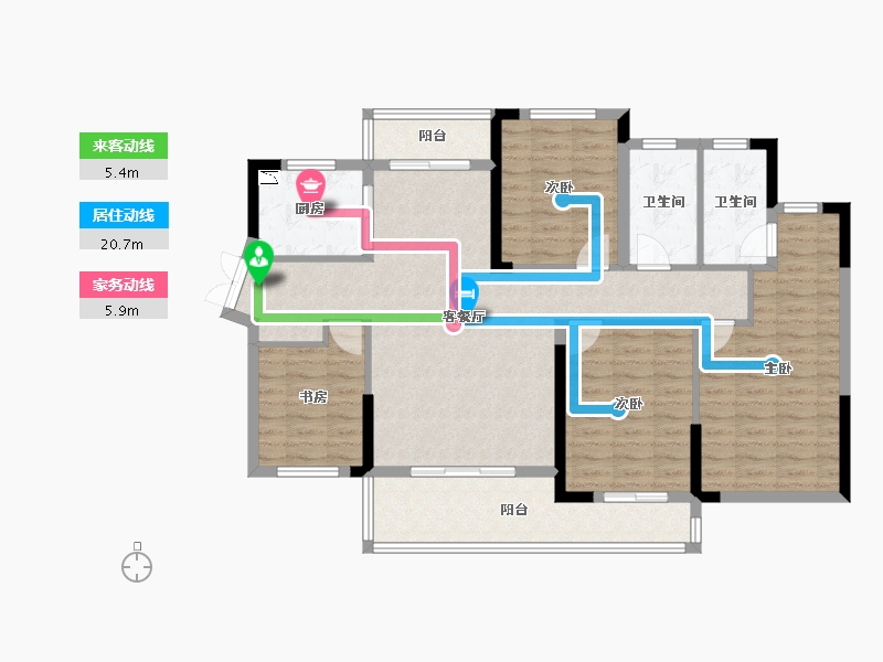 湖南省-岳阳市-盛世新城熙岸-111.16-户型库-动静线