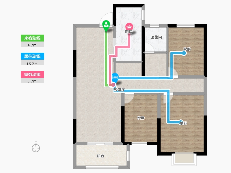 江苏省-盐城市-集云文泽府邸-100.00-户型库-动静线