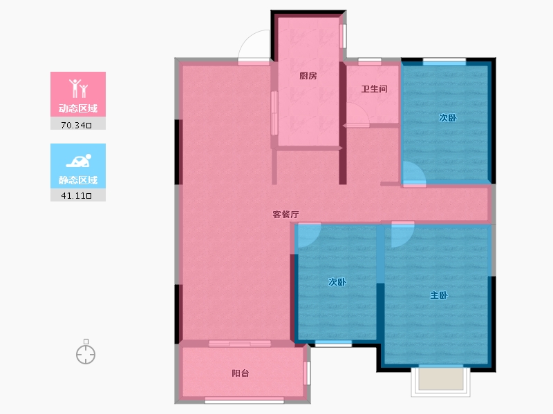 江苏省-盐城市-集云文泽府邸-100.00-户型库-动静分区