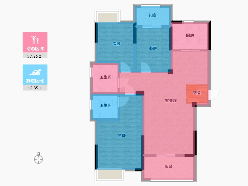 湖北省-武汉市-江北天地-92.42-户型库-动静分区