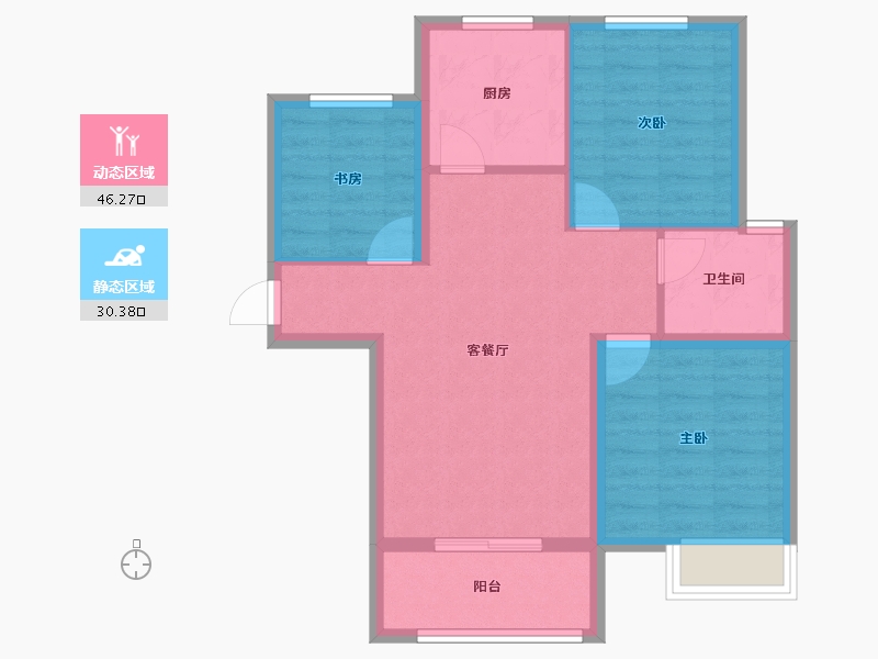 安徽省-宿州市-恒馨印象-68.46-户型库-动静分区