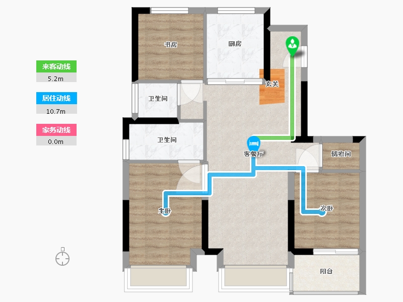 浙江省-杭州市-禧瑞江南府-76.00-户型库-动静线