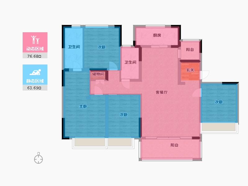 四川省-成都市-人居悦云庭-125.53-户型库-动静分区