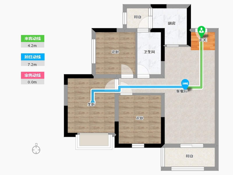 四川省-成都市-融创�Z凌溪-68.05-户型库-动静线