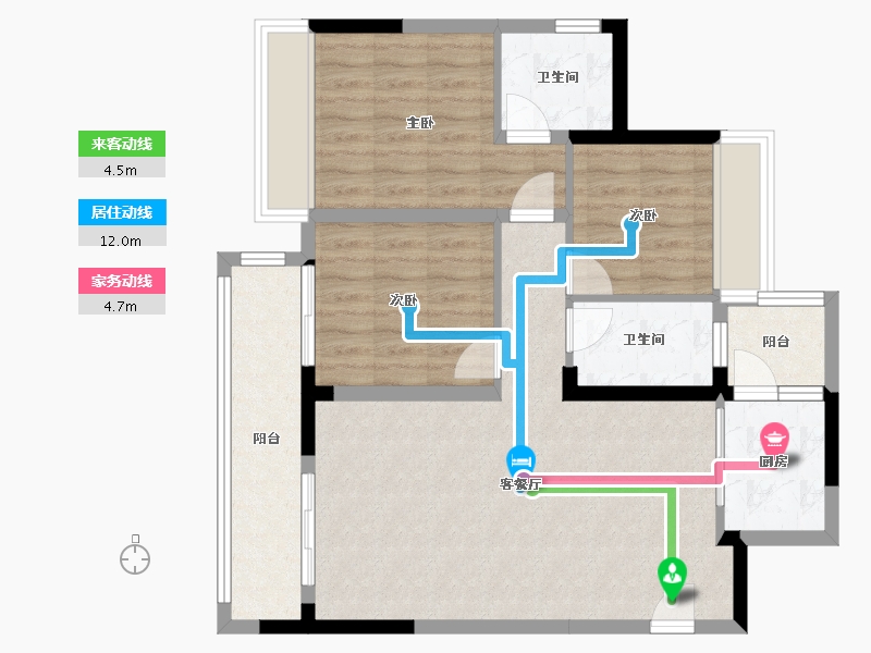 四川省-广安市-中梁西溪首府-85.25-户型库-动静线