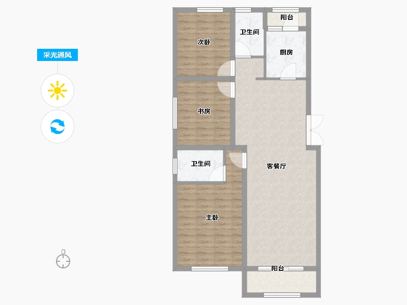 河南省-开封市-首座时代-100.00-户型库-采光通风