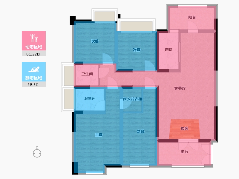 四川省-成都市-金沙宸宇公馆-105.15-户型库-动静分区