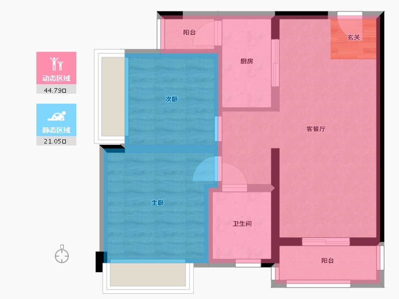 四川省-成都市-炎华置信花千集中心-57.74-户型库-动静分区