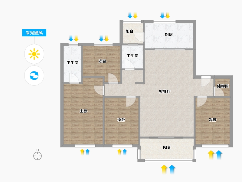 江苏省-南京市-南京碧桂园-112.23-户型库-采光通风